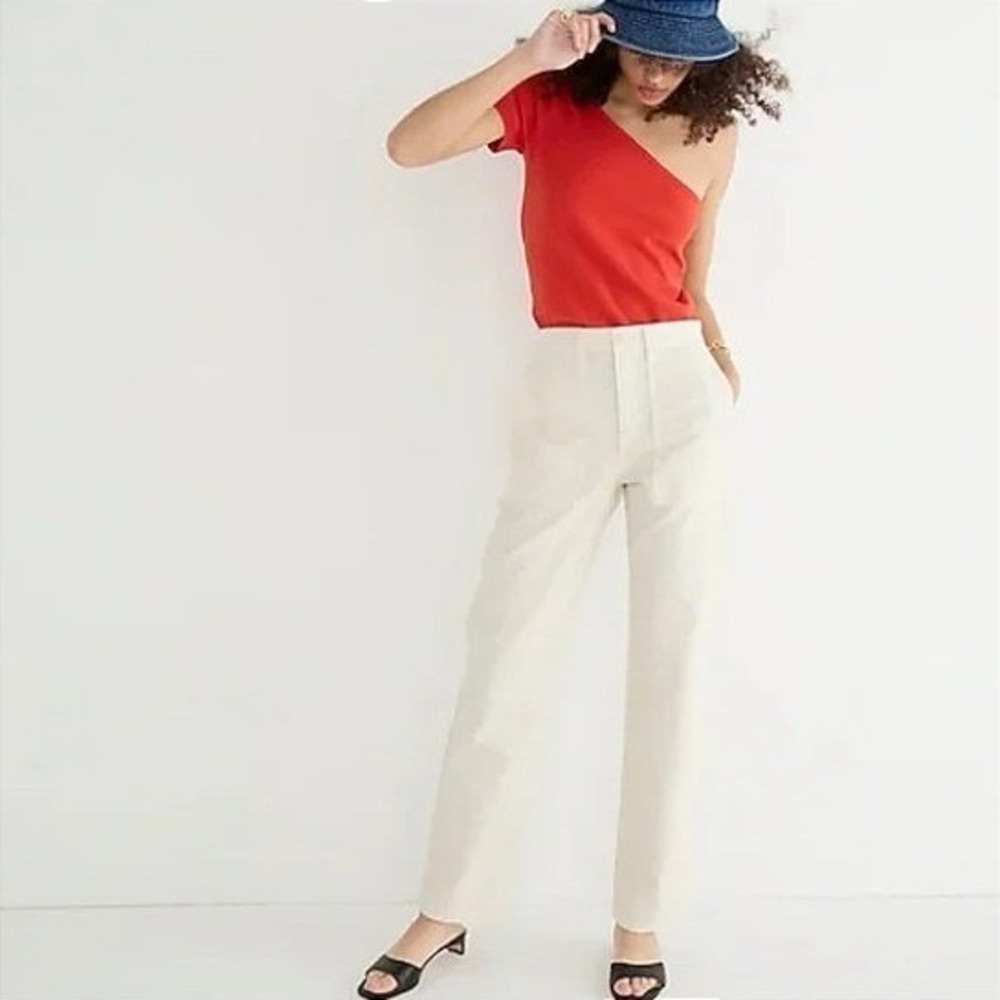 NWOT J. Crew Women's Garment-Dyed Cargo Pant in Chino Twill Natural Size 32